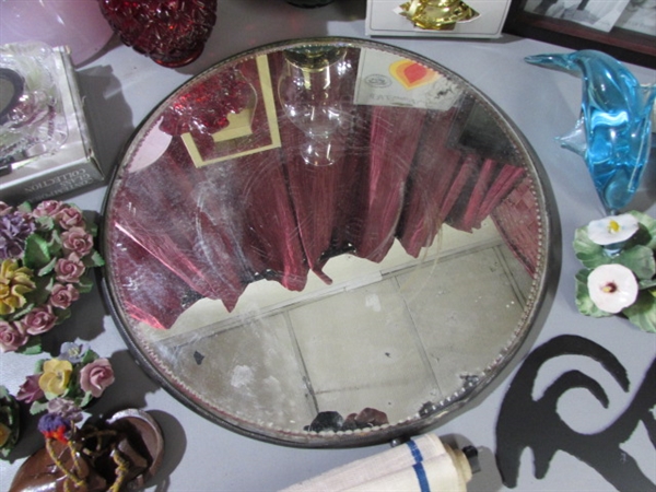 WALL HANGING, GLASS DISHES AND MORE