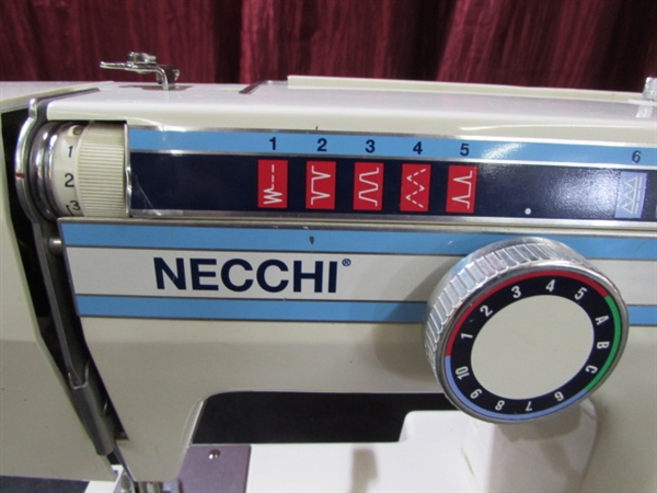 NECCHI HEAVY DUTY FREE ARM SEWING MACHINE - NO POWER CORD