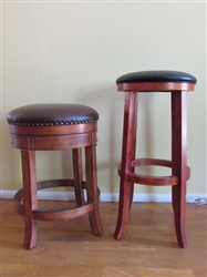 TWO WOOD STOOLS