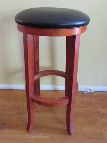 TWO WOOD STOOLS