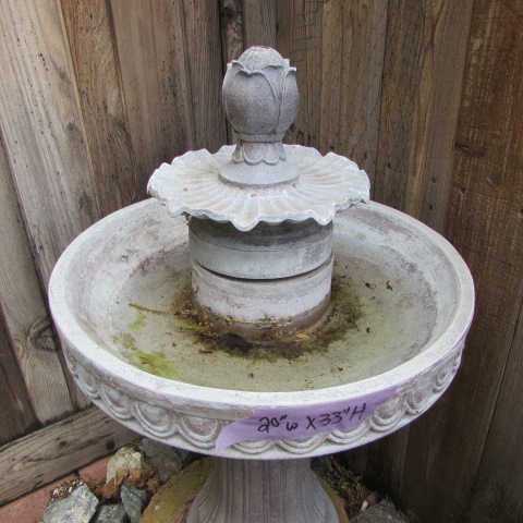 CONCRETE WATER FOUNTAIN WITH FLOWER