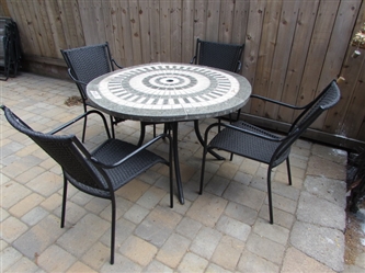 MOSAIC PATIO TABLE AND CHAIRS