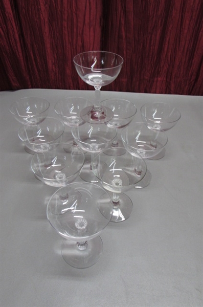 CRYSTAL STEMWARE AND SILVER PLATED VESSELS