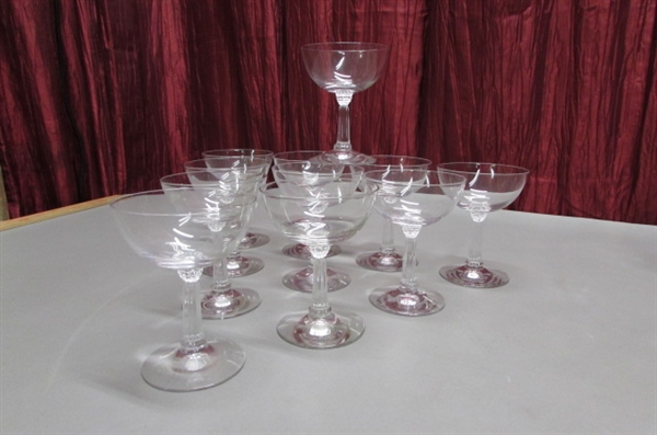 CRYSTAL STEMWARE AND SILVER PLATED VESSELS