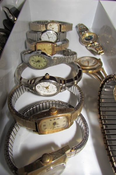 LARGE LOT OF FASHION WATCHES AND BANDS FOR PARTS/REPAIR