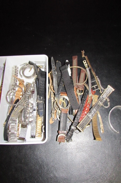 LARGE LOT OF FASHION WATCHES AND BANDS FOR PARTS/REPAIR
