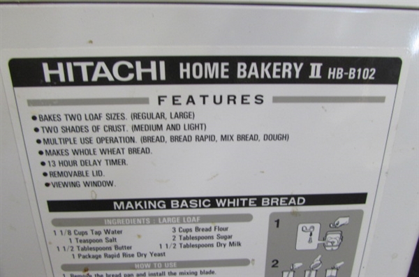 HITACHI HOME BAKERY II BREAD MACHINE