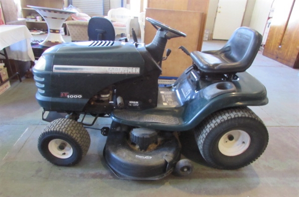 CRAFTSMAN LT1000 RIDING LAWNMOWER WITH 42 MOWER DECK *LOCATED OFF-SITE*