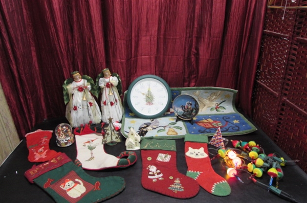 HOLIDAY CLOCK, COLLECTOR PLATE AND MORE