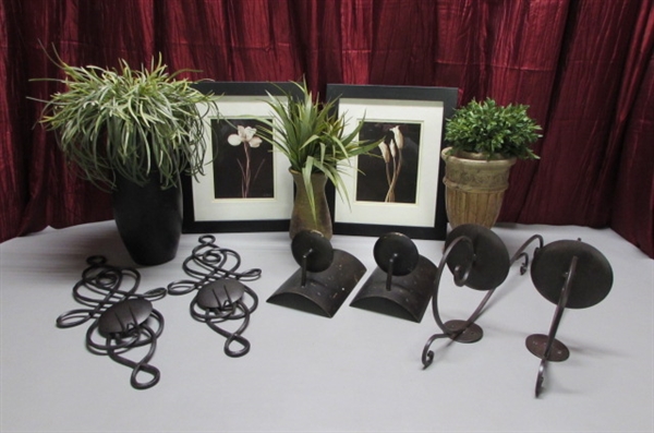 WROUGHT IRON CANDLE HOLDERS AND MORE