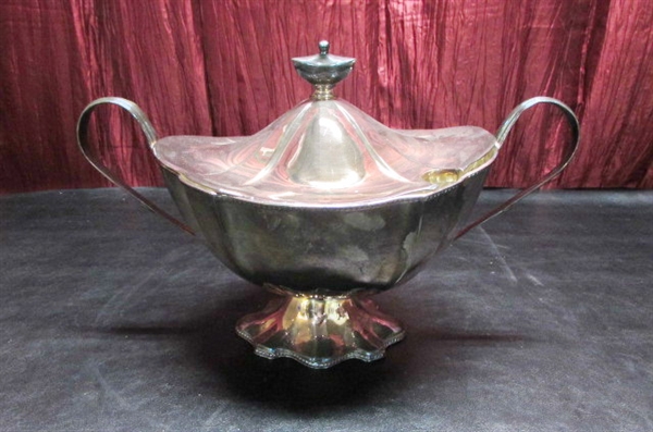 SILVER PLATED ON COPPER SOUP TUREEN