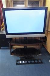 MAXENT 50" FLAT SCREEN TV WITH STAND AND WALL MOUNT