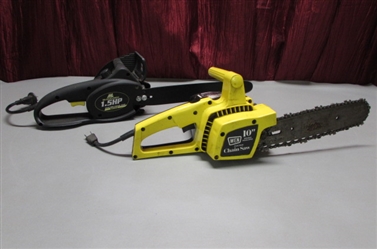 MCCULLOCH 14" ELECTRIC CHAINSAW & WEN 10" ELECTRIC CHAINSAW FOR PARTS OR REPAIR