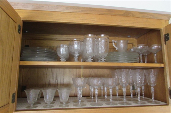 LARGE ASSORTMENT OF CRYSTAL AND GLASS STEMWARE & MORE 