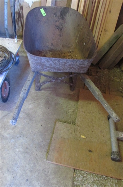 VINTAGE WHEELBARROW, MOVING CART, AND COPPER TUBING 