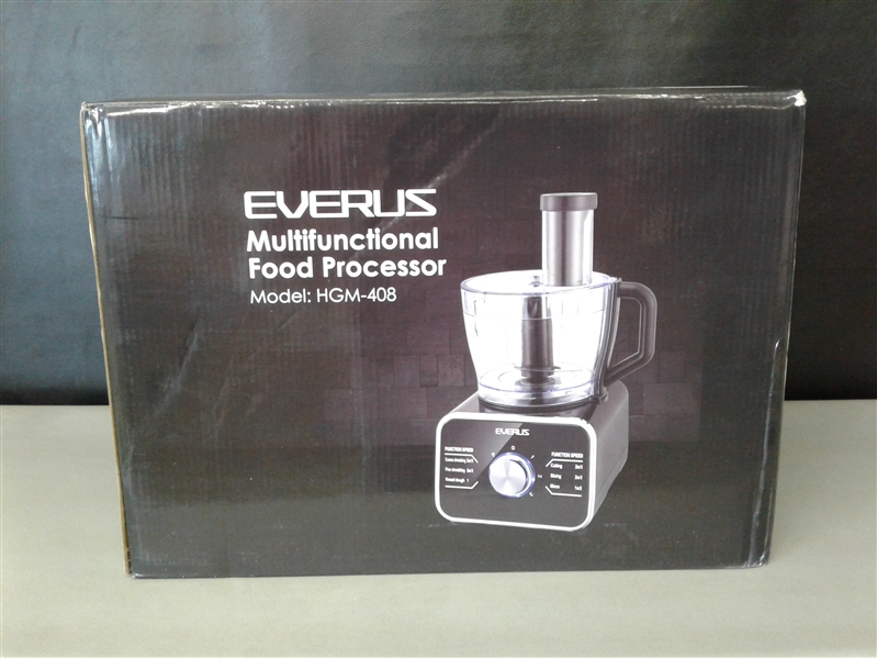 Everus Food Processor 12 Cups Multifunctional Food Processor, Dual Lock Protection Food Chopper with LED Lights, 600W Food Processor
