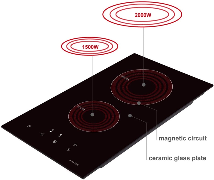  NOXTON Induction Cooktop Built-in 2 Burners Electric Stove Top Hob with Touch Control
