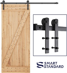 SMARTSTANDARD 6ft Heavy Duty Sturdy Sliding Barn Door Hardware Kit 