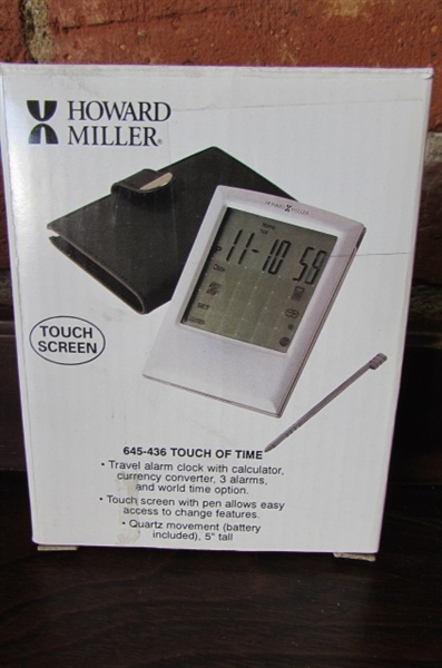 NEW/DISPLAY HOWARD MILLER TOUCH OF TIME TRAVEL ALARM CLOCK (112)