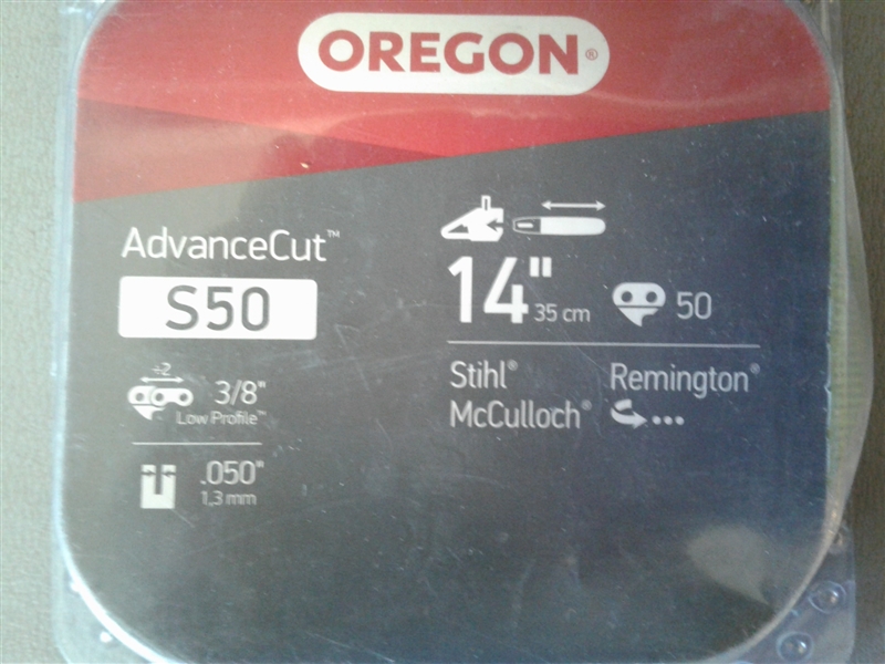 Oregon S50 AdvanceCut Chainsaw Chain for 14-Inch Bars, Fits Stihl, Remington, McCulloch
