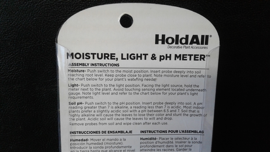 HoldAll Moisture, Light, and pH Meter