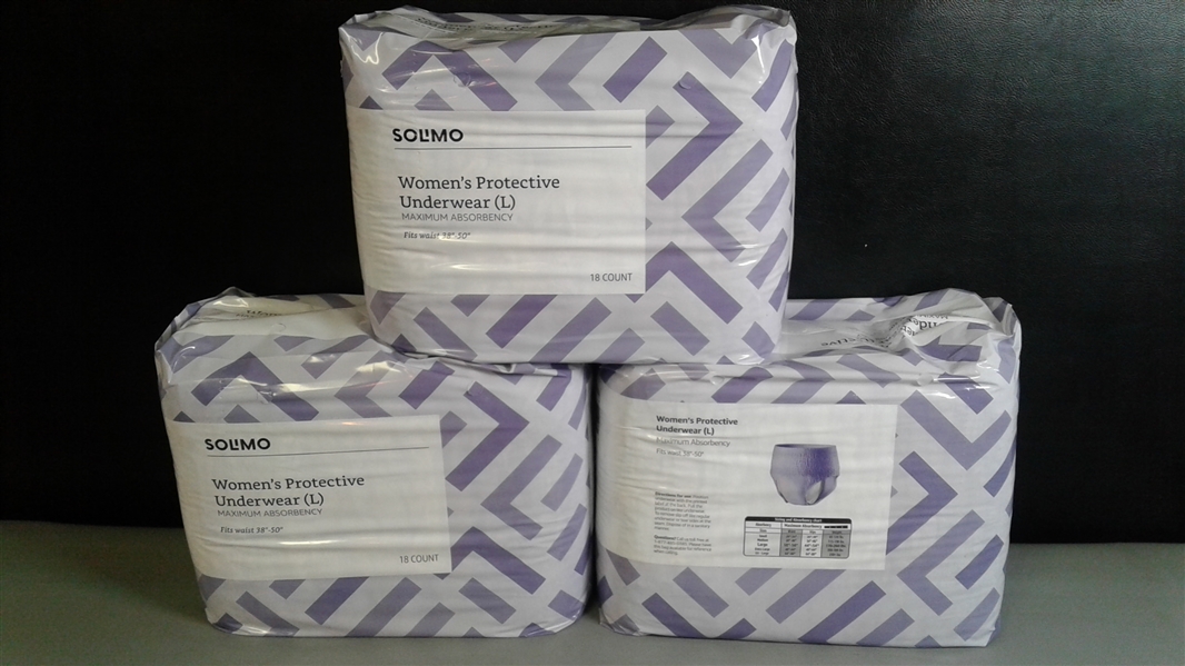 Solimo Incontinence & Postpartum Underwear for Women Large 54 Count