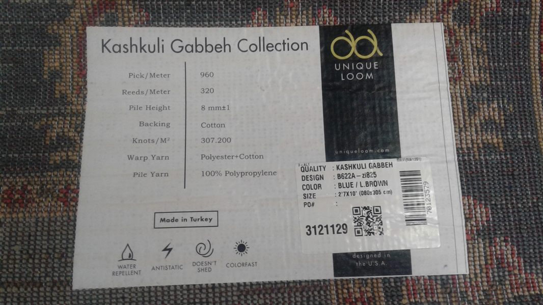 Unique Loom Kashkuli Gabbeh Collection Runner Rug