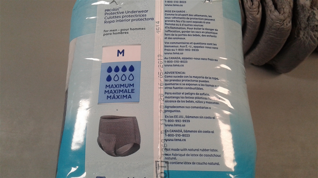 TENA Disposable Underwear Male Medium, Maximum, 37 Ct