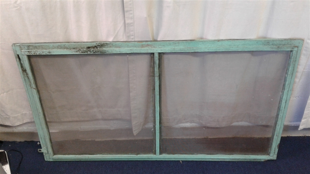 Old Large Wooden 2 Pane Screen