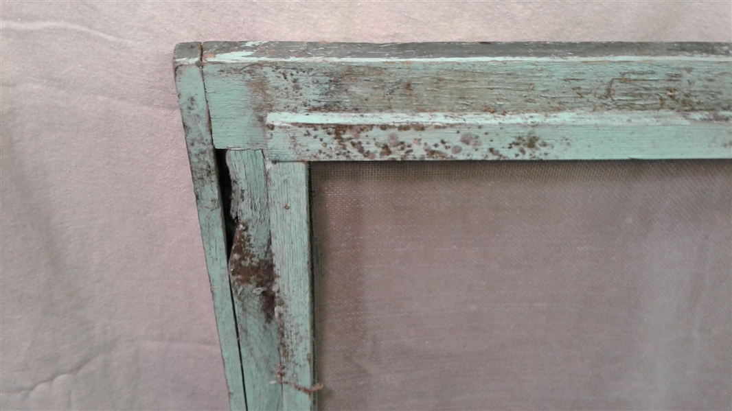 Old Large Wooden 2 Pane Screen