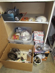 GARAGE FINDS - LIGHTS, EXTENSION CORDS, ELECTRICAL
