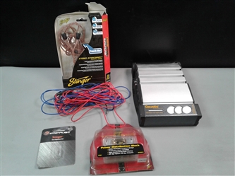 Coustic Car Amplifier, Stinger Bulb, Power Distribution Block, & Stereo Cables