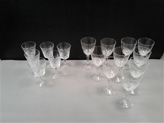 16 Crystal Wine Glasses 