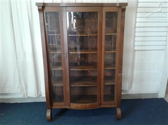 Antique Bow Front China Cabinet 