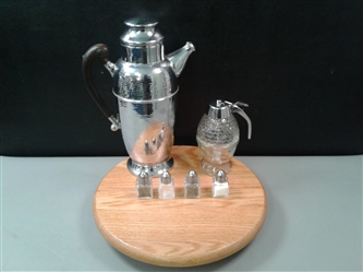 Tea Kettle 2 Pairs of Salt and Pepper Shakers, and Honey Dispenser 