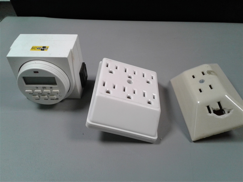 Outlets, Two Power Strips, Extension Cords  