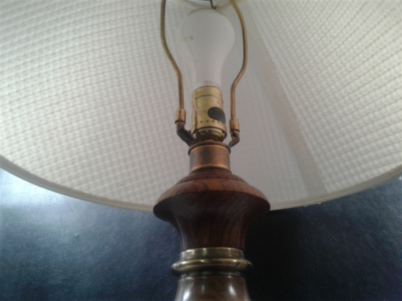 Knob Creek Metal and Wood Vintage Mid Century Table Lamp