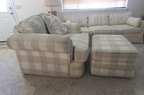 Oversized Easy Chair with Matching Ottoman