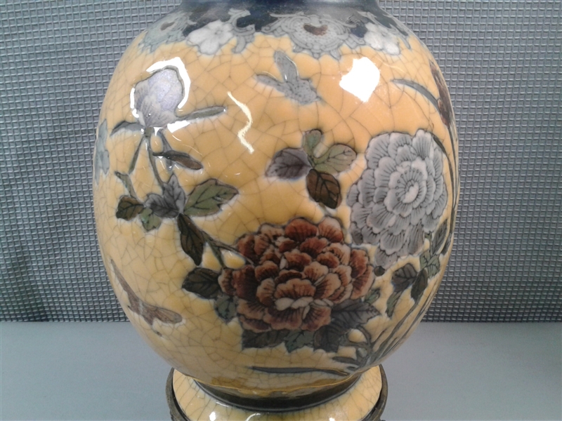 Royal Dux Art Nouvean Vase, Antique Pottery With Integrated Stand 