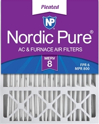 Nordic Pure 20x25x5 MERV 8 Pleated Honeywell Replacement AC Furnace Air Filters 2 Pack