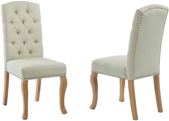  2PCS Dining Chairs with Nailhead Trim and Button Tufted