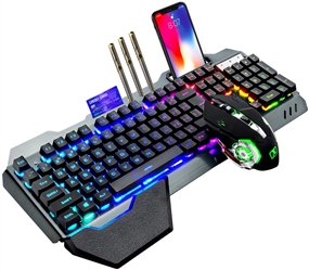Wireless Gaming Keyboard and Mouse + Charging Mousepad