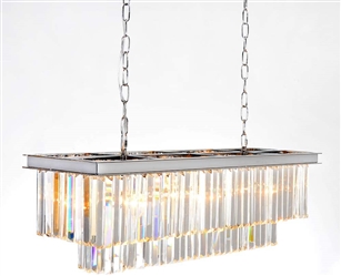 Meelighting Luxury Rectangle Crystal Chandelier Lamp Fixture 33.5"- GOLD