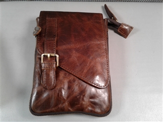 Leaokuu Mens Genuine Leather Waist Bag Pack