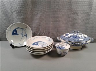 Vintage Asian Blue and White Dishes