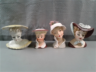 Vintage Ceramic Lady Head Vases- Some Napco