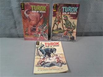 Vintage 1970s Dell Gold Key Comics Turok Son of Stone- 3 Issues