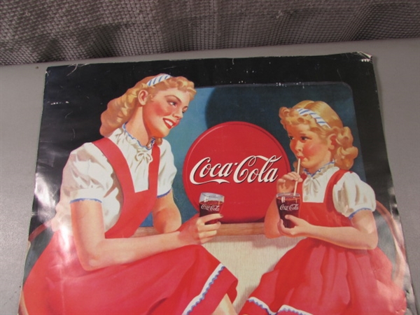 Vintage Coca-Cola Poster and Clock