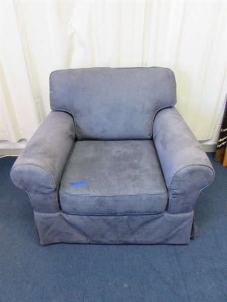 Ashley Furniture Denim-Look Oversized Chair and Ottoman
