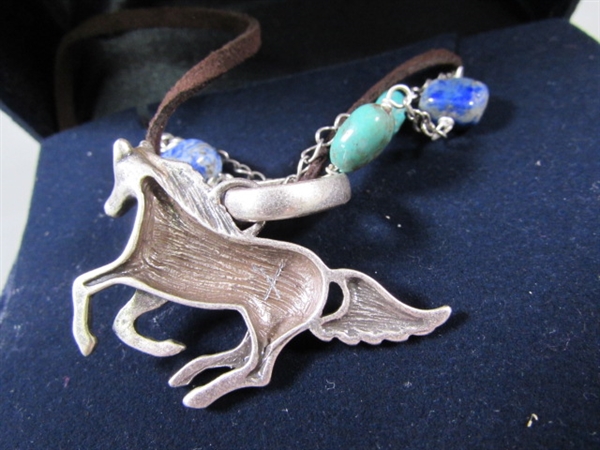New-Montana Silversmiths Run Free Turquoise and Lapis Necklace